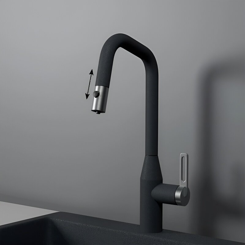 Изображение товара Смеситель для кухонной мойки Granula GR-8171 графит с подключением к фильтру