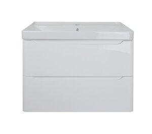 Изображение товара Тумба с раковиной Azario Lotos 70 см подвесная белая фаянс МДФ краска