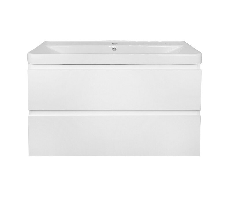 Изображение товара Тумба с раковиной Azario Мила CS00089921, 100 см, подвесная, белая матовая Изображение товара Тумба с раковиной Azario Мила CS00089921, 100 см, подвесная, белая матовая