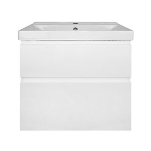 Изображение товара Тумба с раковиной Azario Мила 60 см подвесная белая матовая водостойкая