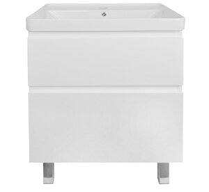 Изображение товара Тумба с раковиной Azario Мила Н 60 см напольная белая матовая с двумя ящиками