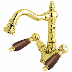 Изображение товара Смеситель Cezares FIRST-BS2-03-Nc для биде, золото 24 карат, ручки орех
