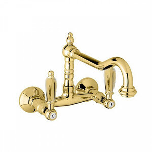 Изображение товара Смеситель Cezares FIRST-LLP-03/24-M для кухни, золото 24 карат, ручки металл