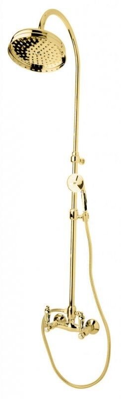 Изображение товара Душевая система Cezares FIRST-CD-03/24-M с золочением 24 карата, верхний и ручной душ