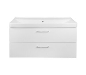 Изображение товара Тумба с раковиной Azario Ника 100 см подвесная белая фаянс эмаль