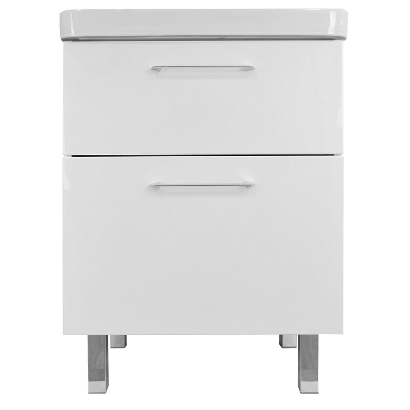 Изображение товара Тумба с раковиной Azario Ника Н CS00082788, 60 см, напольная, белая 