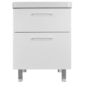Изображение товара Тумба с раковиной Azario Ника 60 см белая напольная с 2 ящиками