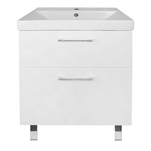 Изображение товара Тумба с раковиной Azario Ника Н CS00091368, 60 см, напольная, белая 