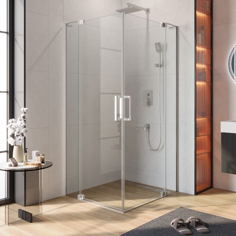 Изображение товара Душевой уголок Cezares SLIDER-A-2 100/110x100/110 см прозрачное стекло хром профиль