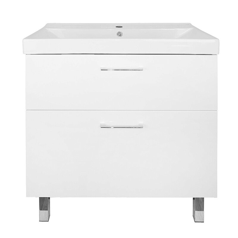 Изображение товара Тумба с раковиной Azario Ника Н CS00091370, 80 см, напольная, белая Изображение товара Тумба с раковиной Azario Ника Н CS00091370, 80 см, напольная, белая