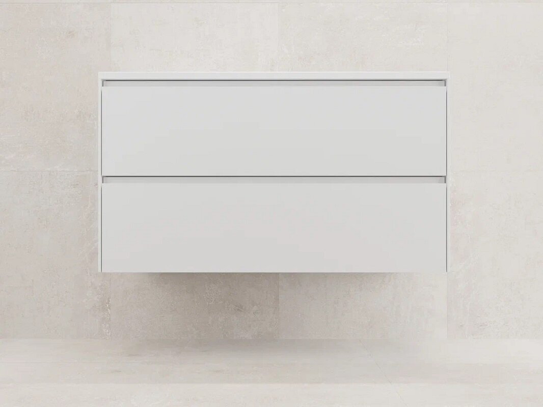 Изображение товара Тумба под раковину Style Line Лима 100 см белая матовая подвесная