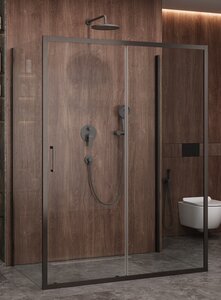 Изображение товара Душевой уголок Cezares Molveno-AH-12-150/90-C-GM-IV, 150 x 90 см, стекло прозрачное, профиль оружейная сталь