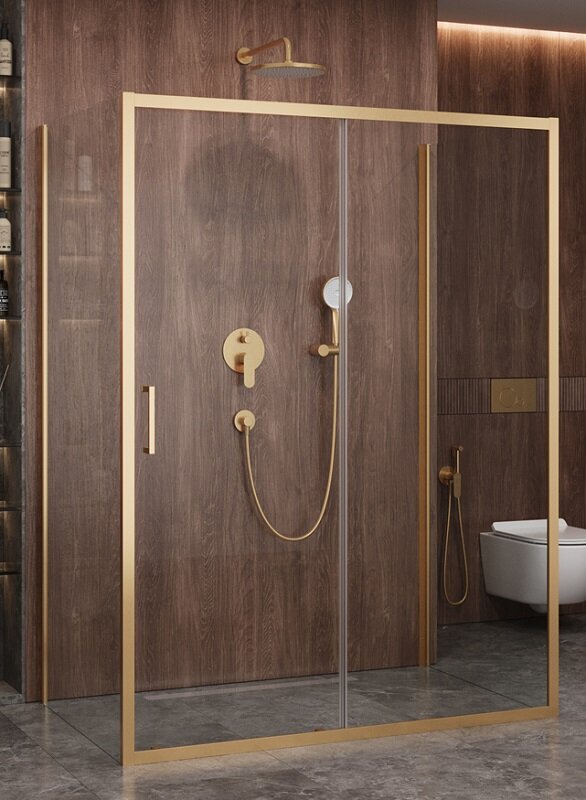 Изображение товара Душевой уголок Cezares Molveno-AH-12-160/90-C-BORO-IV 160x90 см стекло прозрачное золото