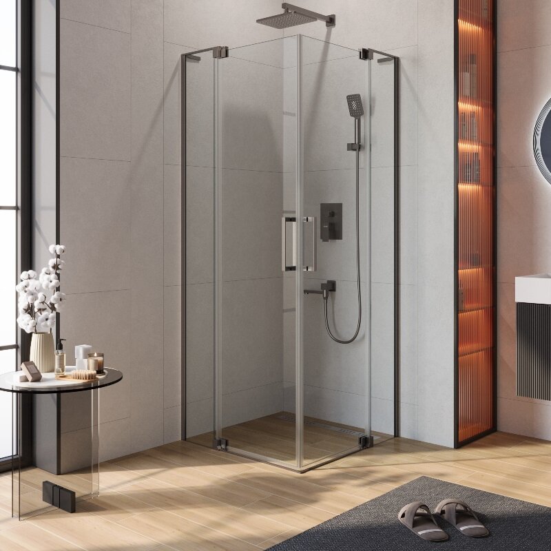 Изображение товара Душевой уголок Cezares SLIDER-A-2-70/80-C-GM 70/80 см стекло прозрачное сталь анодированный алюмини