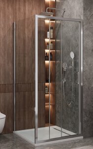 Изображение товара Душевой уголок Cezares Molveno-AHF-31-100/80-C-CR-IV, 100 x 80 см, стекло прозрачное, профиль хром