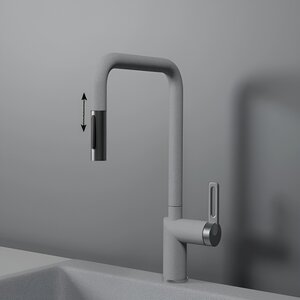 Изображение товара Смеситель для кухонной мойки Granula GR-8173 базальт, с выдвижным изливом