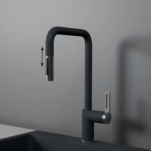 Изображение товара Смеситель для кухонной мойки Granula GR-8173 графит, с выдвижным изливом