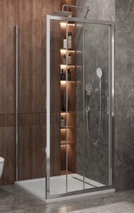 Изображение товара Душевой уголок Cezares Molveno-AHF-31-90/100-C-CR-IV, 90 x 100 см, стекло прозрачное, профиль хром