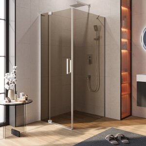 Изображение товара Душевой уголок Cezares SLIDER-AH-1-100-70/80-BR-Cr, 70/80 х 100 см, стекло бронза, профиль хром