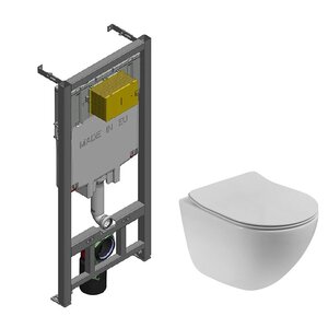 Изображение товара Инсталляция Jacob Delafon с безободковым унитазом BelBagno Amanda-Tor и сиденьем SLIM