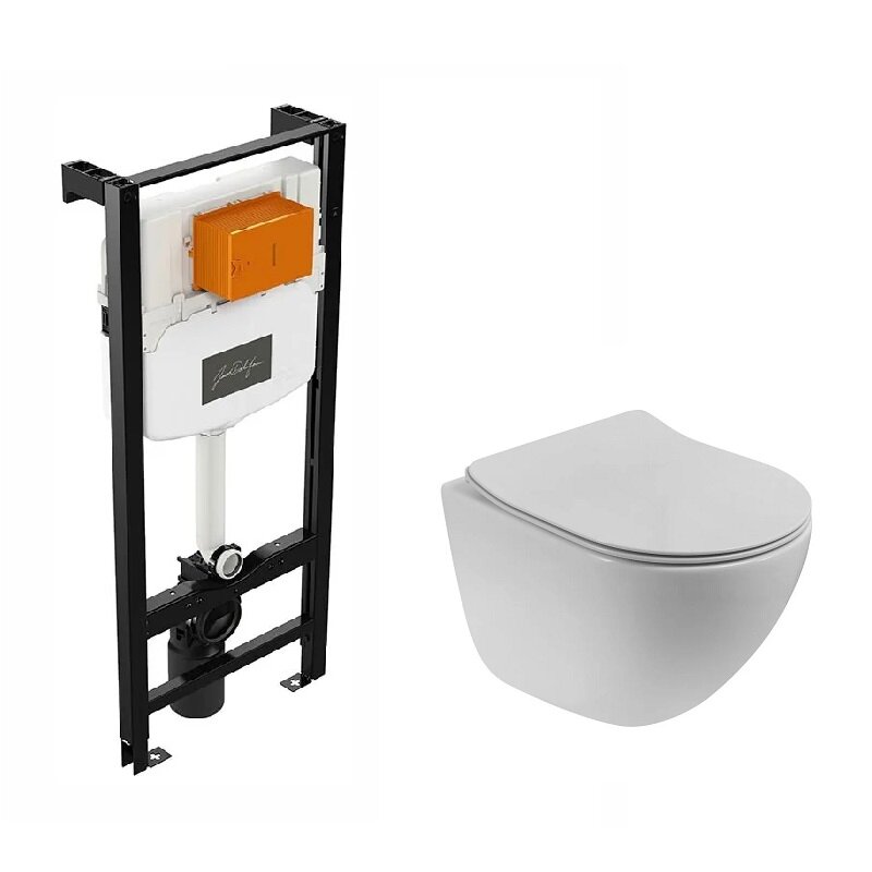Изображение товара Инсталляция Jacob Delafon с безободковым унитазом BelBagno Amanda-Tor SLIM