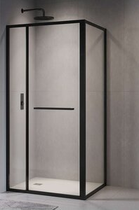 Изображение товара Душевой уголок RGW LE-45-B 77124520-14, 120 х 100 см, стекло прозрачное, профиль черный, с открытием двери вовнутрь