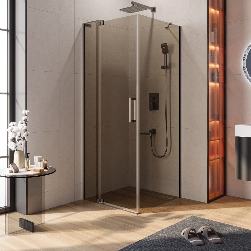 Изображение товара Душевой уголок Cezares SLIDER-AH-1 80x70/80 бронза оружейная сталь италия