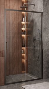 Изображение товара Душевая дверь Cezares Molveno-BF-1-120-C-GM-IV, 120 см, стекло прозрачное, профиль оружейная сталь