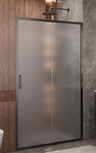 Изображение товара Душевая дверь Cezares Molveno-BF-1-120-P-GM, 120 см, стекло рифлёное, профиль оружейная сталь