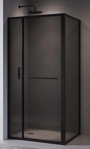 Изображение товара Душевой уголок RGW LE-45-B 77124520-34, 120 х 100 см, стекло тонированное, профиль черный, с открытием двери вовнутрь