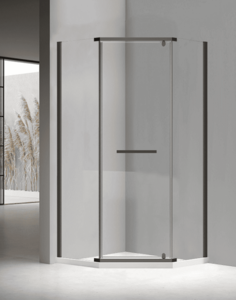 Изображение товара Душевой уголок RGW PA-83-B с прозрачным стеклом и черным профилем 100 х 100 см