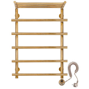 Изображение товара Полотенцесушитель электрический Secado Турин 1 4673739248997/4673739249116, ширина 40 см, высота 80 см, ТЭН слева/справа, с полкой, цвет бронза