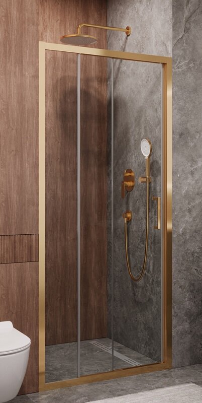 Изображение товара Душевая дверь Cezares Molveno-BF-3 120 см стекло прозрачное профиль золото