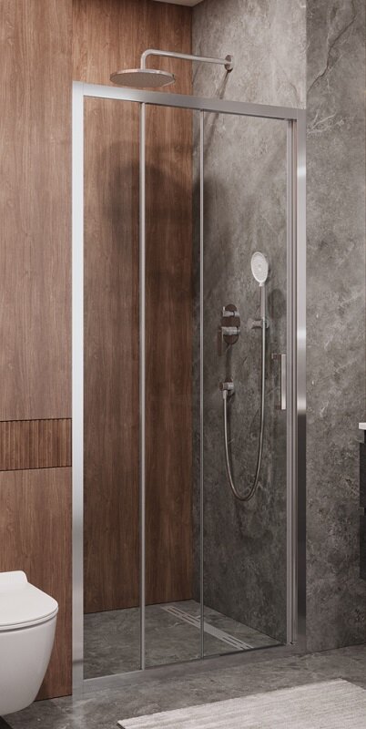 Изображение товара Душевая дверь Cezares Molveno-BF-3-90-C-Cr-IV 90 см раздвижная стекло прозрачное хром