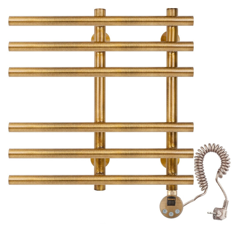 Изображение товара Электрический полотенцесушитель Secado Турин 3, бронза, 20x60 см, с ТЭН и терморегулятором