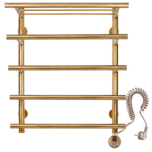 Изображение товара Полотенцесушитель электрический Secado Турин 6 4673739249444/4673739249567, ширина 40 см, высота 60 см, ТЭН слева/справа, с полкой, цвет бронза