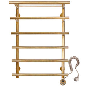 Изображение товара Полотенцесушитель электрический Secado Турин 6 4673739249499/4673739249611, ширина 60 см, высота 80 см, ТЭН слева/справа, с полкой, цвет бронза