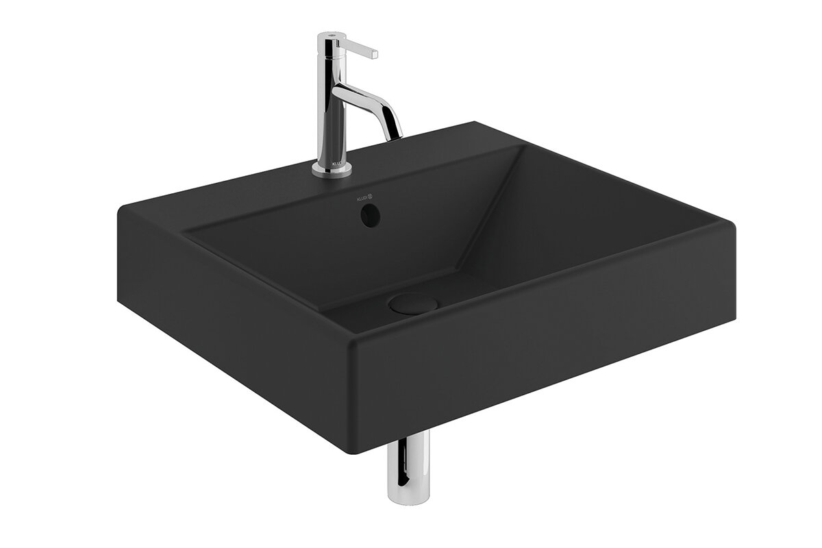 Изображение товара Раковина Kludi Resa 59WW6139, 60 см, керамика, черный матовый Изображение товара Раковина Kludi Resa 59WW6139, 60 см, керамика, черный матовый