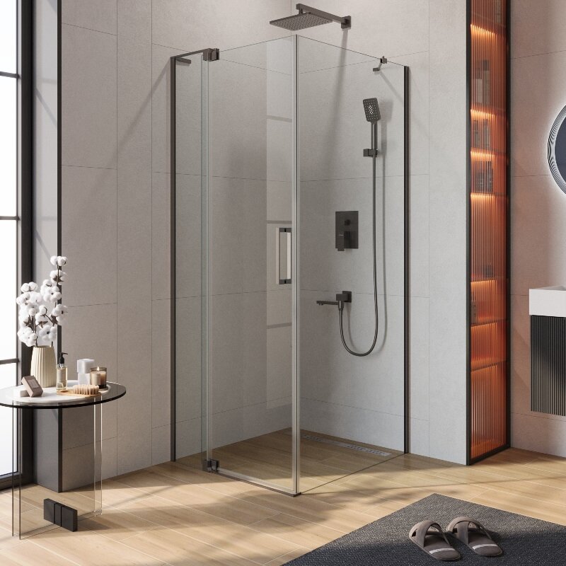 Изображение товара Душевой уголок Cezares SLIDER-AH-1-90-70/80-C-GM 90x70/80 см стекло прозрачное