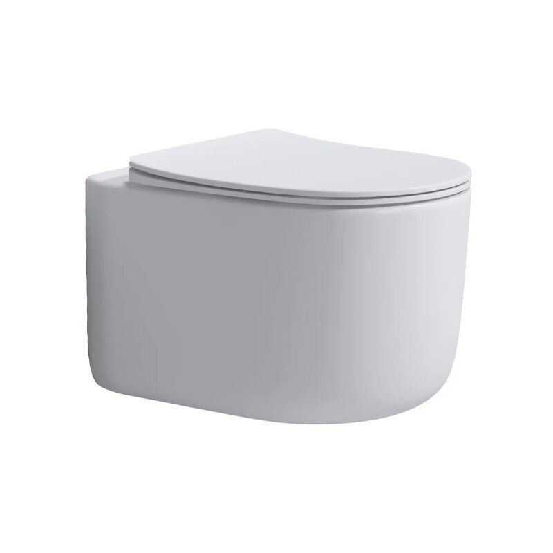 Изображение товара Подвесной унитаз безободковый Boheme Flow 969-SET-MW белый с системой Торнадо