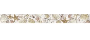 Изображение товара Бордюр Alma Ceramica Ailand BWU60ALD404, 6 x 60 см, бежевый с рисунком, глянцевый