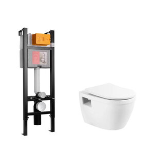 Изображение товара Инсталляция Jacob Delafon с безободковым унитазом BelBagno Loto, сиденье с микролифтом, E33131RU-NF/BB070CHR/SC