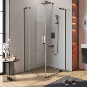 Изображение товара Душевой уголок Cezares SLIDER-AH-2-70/80-100/110-C-GM, 70/80 х 100/110 см, стекло прозрачное, профиль оружейная сталь