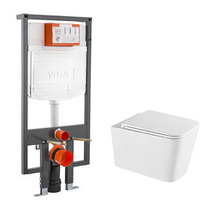 Изображение товара Инсталляция Vitra с безободковым унитазом Vincea Q-Line, сиденье с микролифтом, 748-5800-01/VT1-12T