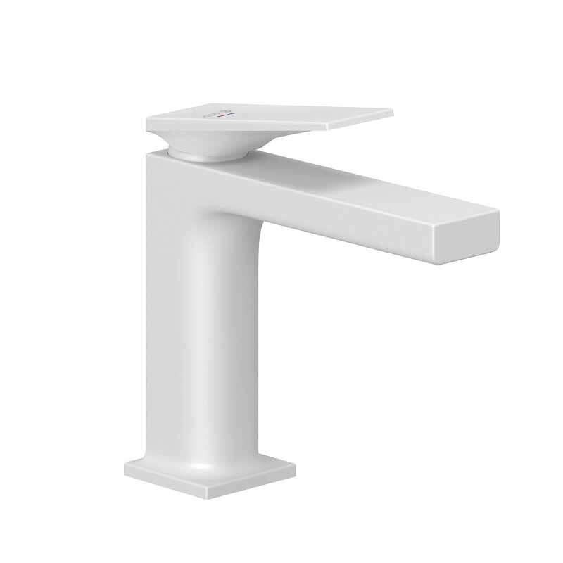 Изображение товара Смеситель Kludi Decus 542895375 Белый матовый, однорычажный, донный клапан