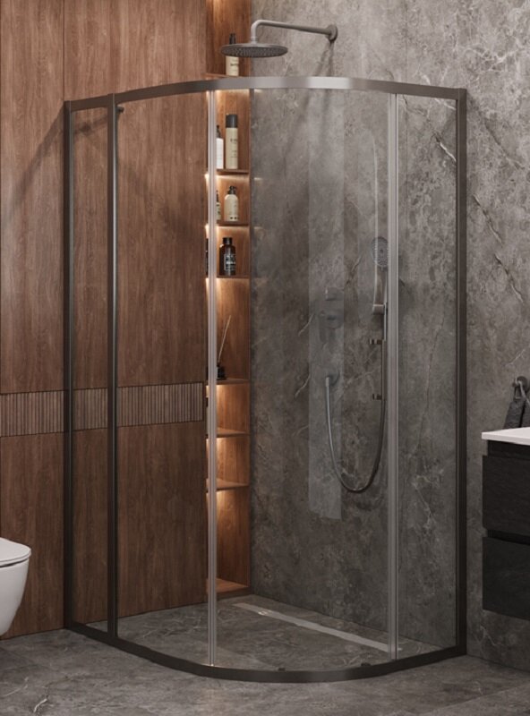 Изображение товара Душевой уголок Cezares Molveno-RH-1 120x90 стекло прозрачное раздвижной профиль оружейная сталь