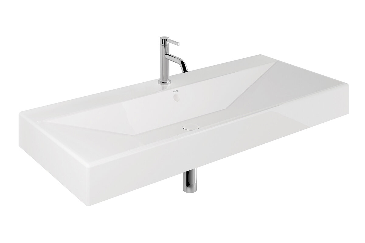 Изображение товара Подвесная керамическая раковина Kludi Resa 121x50 см для ванной Изображение товара Подвесная керамическая раковина Kludi Resa 121x50 см для ванной