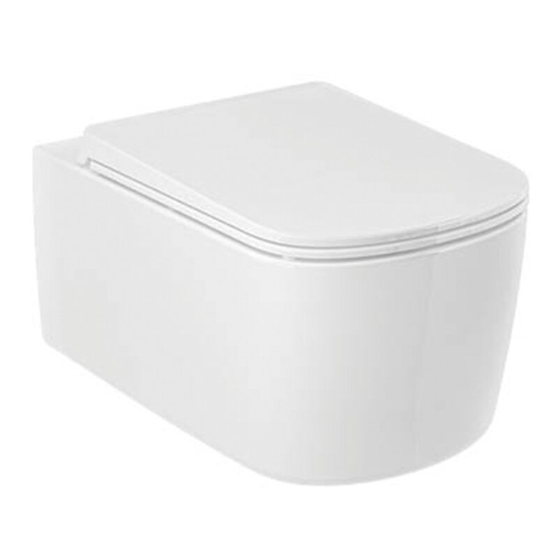 Изображение товара Подвесной безободковый унитаз Kludi Resa S 27WCSET43 белый с крышкой микролифт