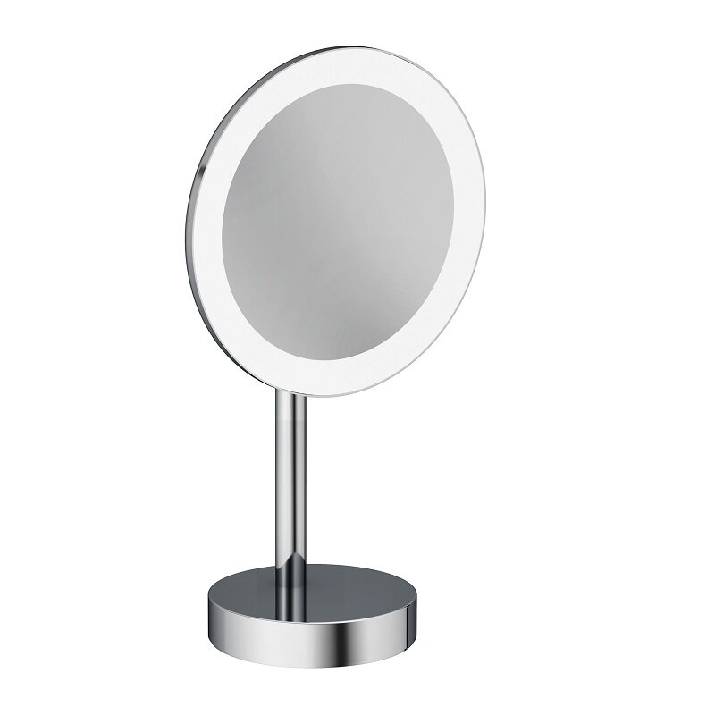 Изображение товара Настольное косметическое зеркало Kludi Vela R с LED-подсветкой и тройным увеличением