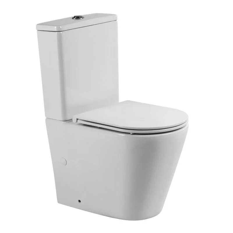Изображение товара Напольный безободковый унитаз-компакт BelBagno Flay-TOR, BB2149CP-TOR/SC/BB2149T/BB870SC, смыв торнадо, с бачком, крышка микролифт, белый